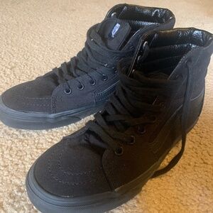Vans All Black Sk8-Hi High Top Sneakers Size 8.5 Women 7 Mens